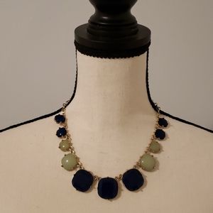 Navy blue and green necklace